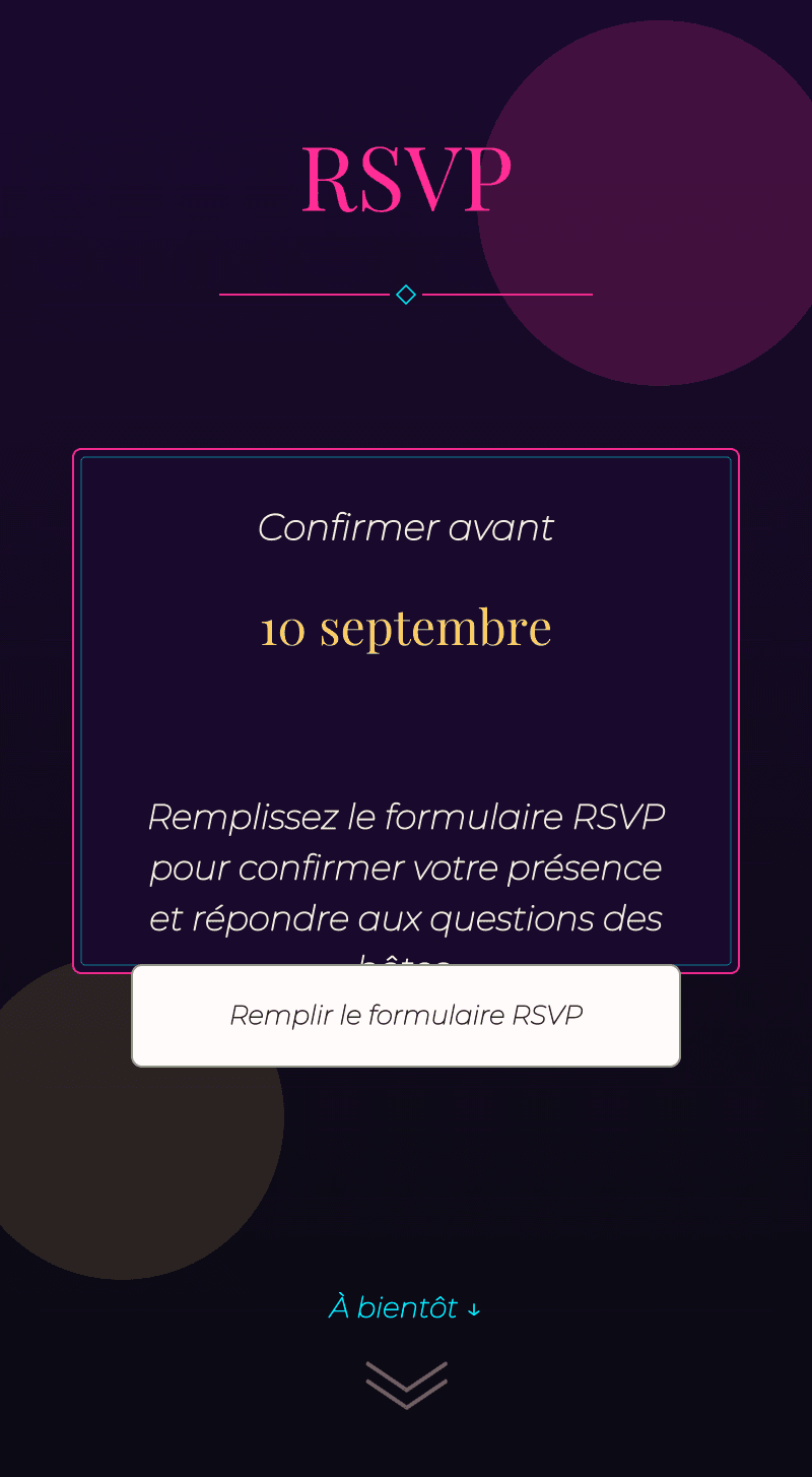 Anniversaire — Nuit Néon — Confirmez votre présence