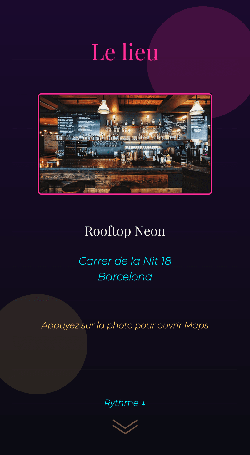 Anniversaire — Nuit Néon — Le lieu