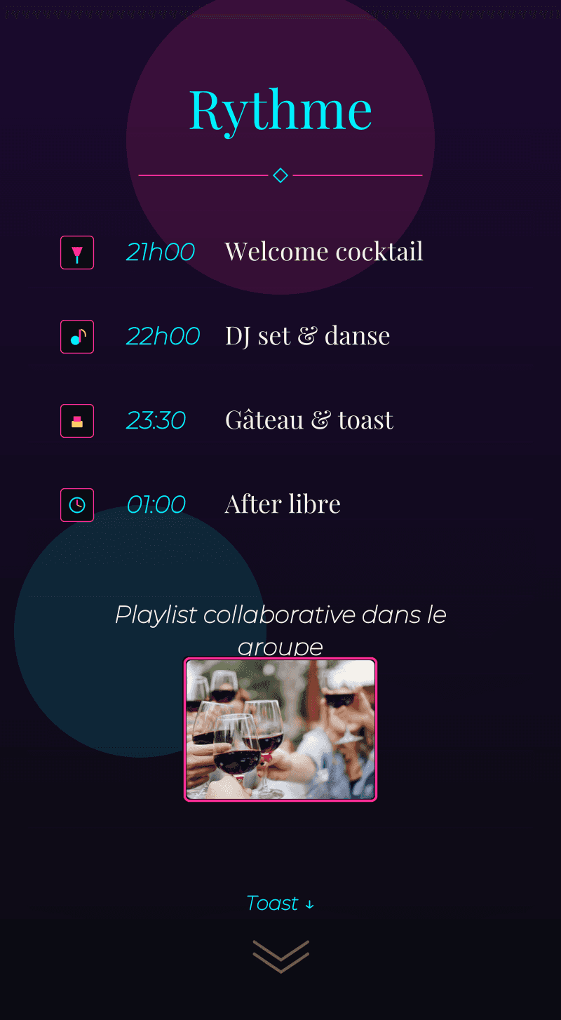 Anniversaire — Nuit Néon — Rythme de la nuit