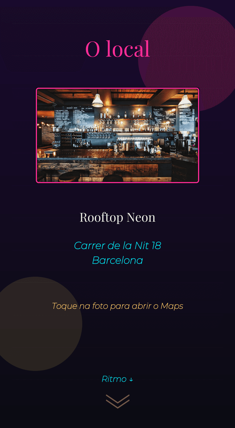 Aniversário — Noite Neon — O local