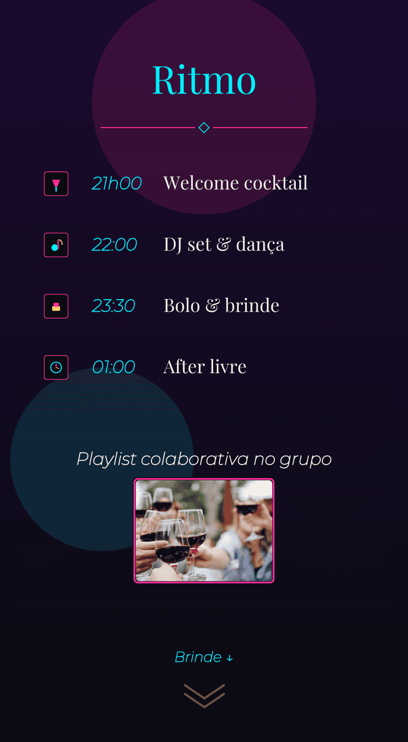 Aniversário — Noite Neon — Ritmo da noite