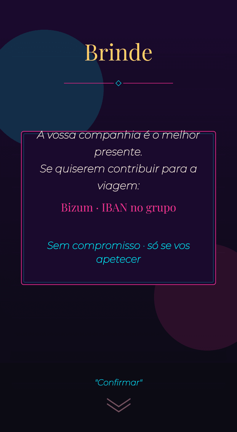 Aniversário — Noite Neon — Detalhe do brinde