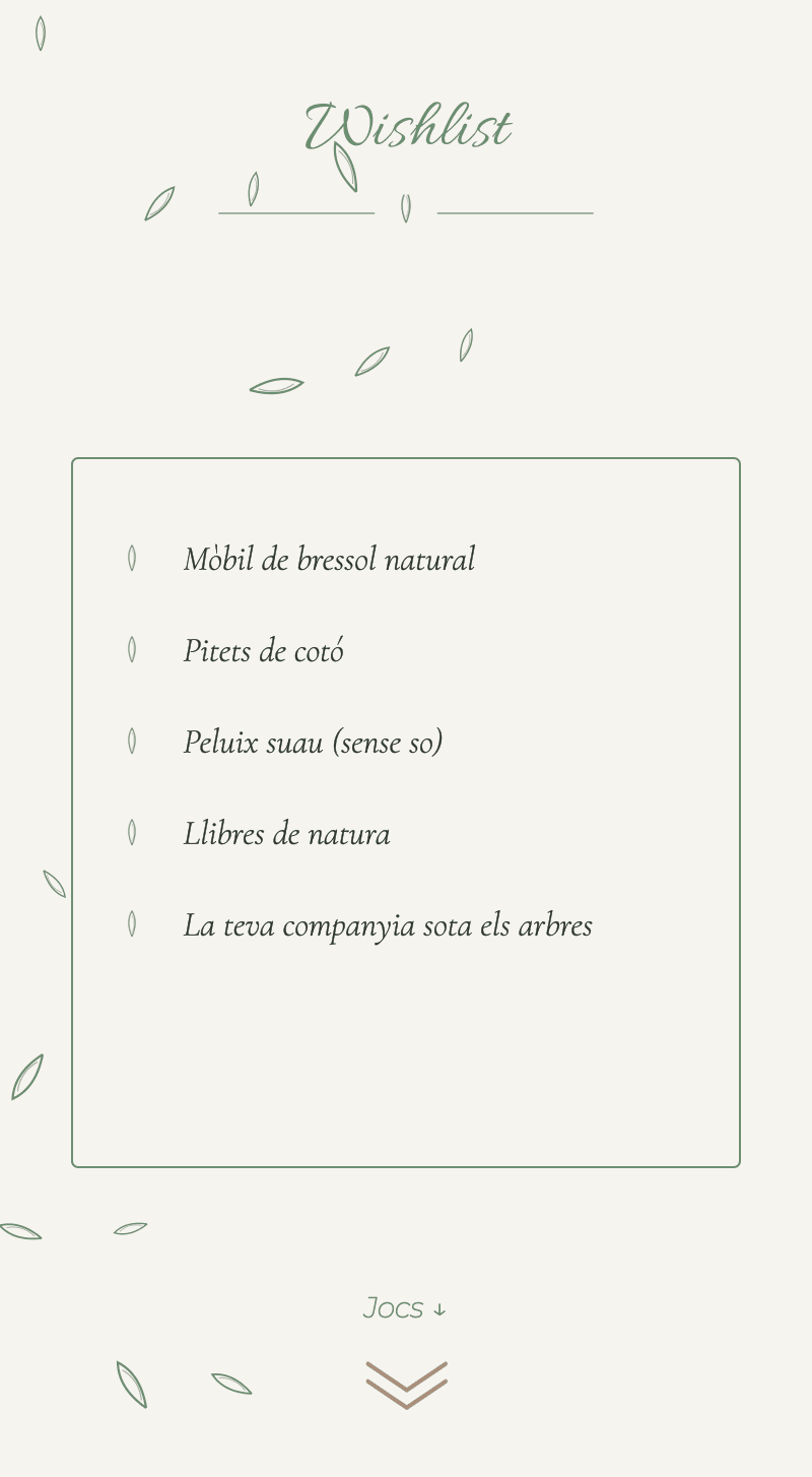 Baby Shower — Selva Suau — Wishlist