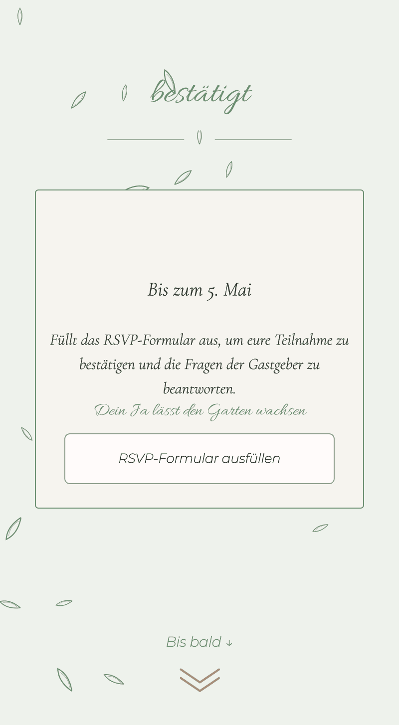 Baby Shower — Sanfter Dschungel — Zusage