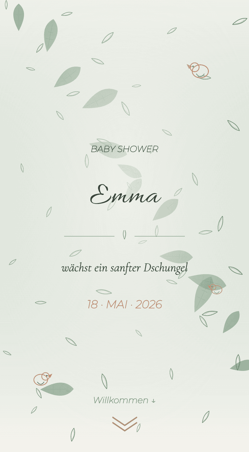 Baby Shower — Sanfter Dschungel — Titelseite