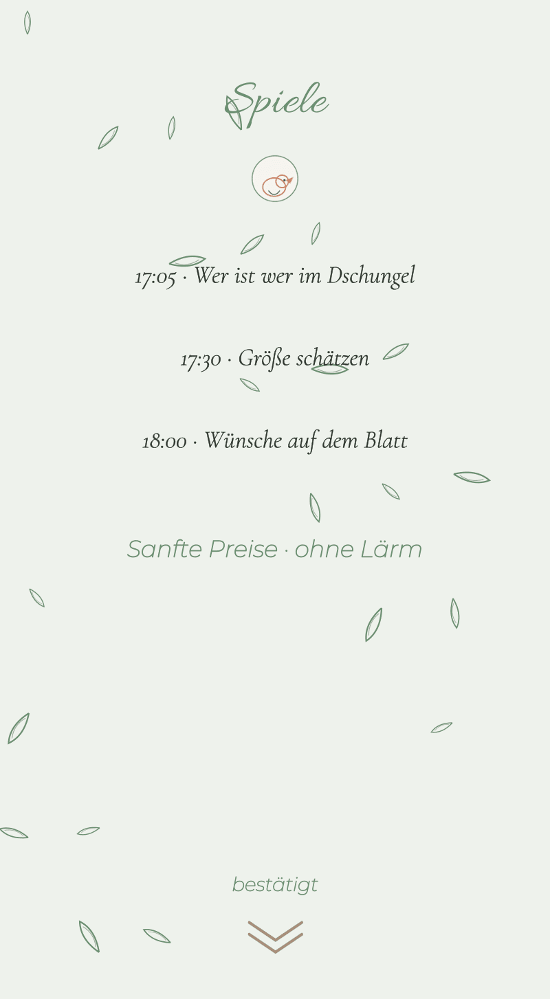 Baby Shower — Sanfter Dschungel — Spiele