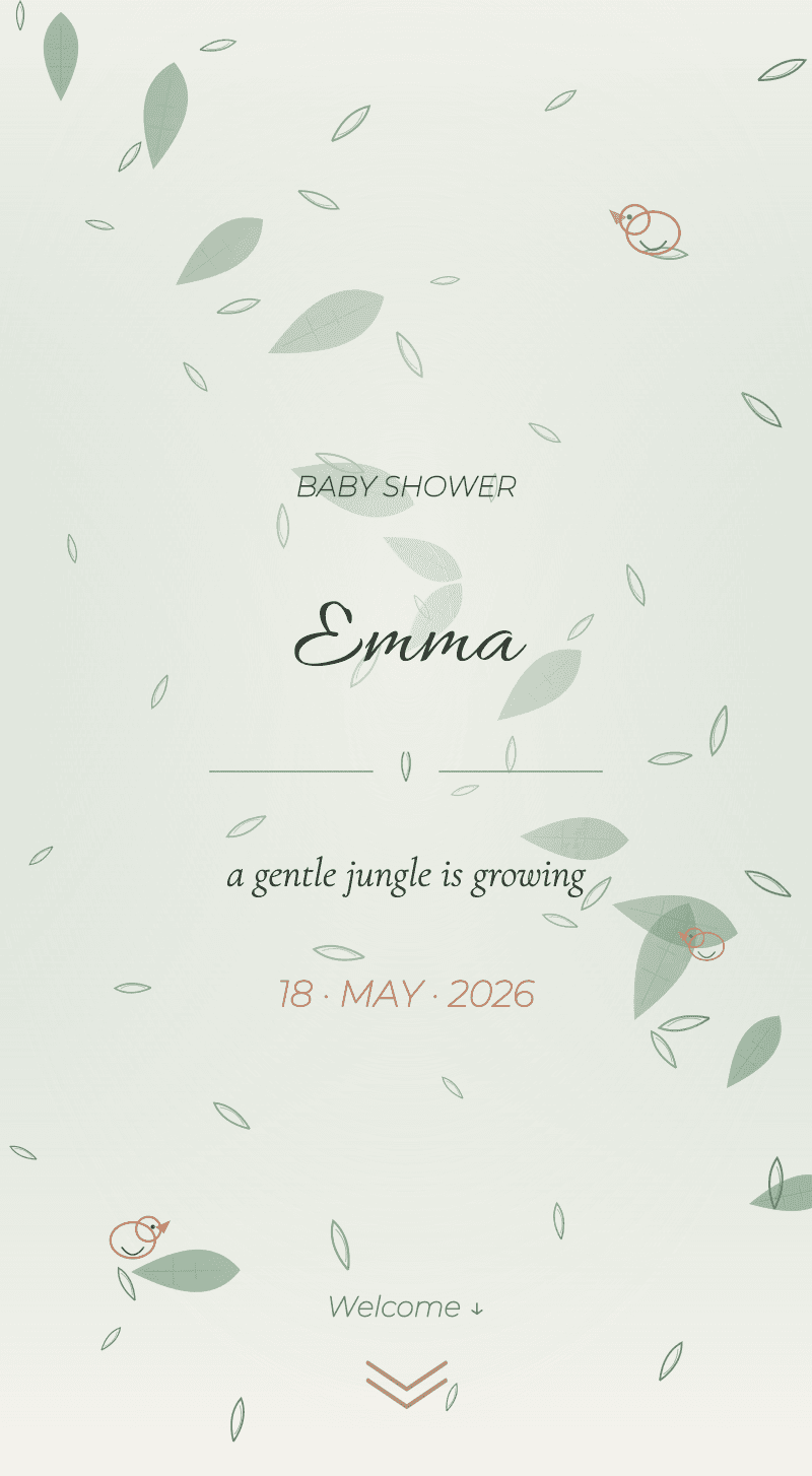 Baby Shower — Soft Jungle — Cover