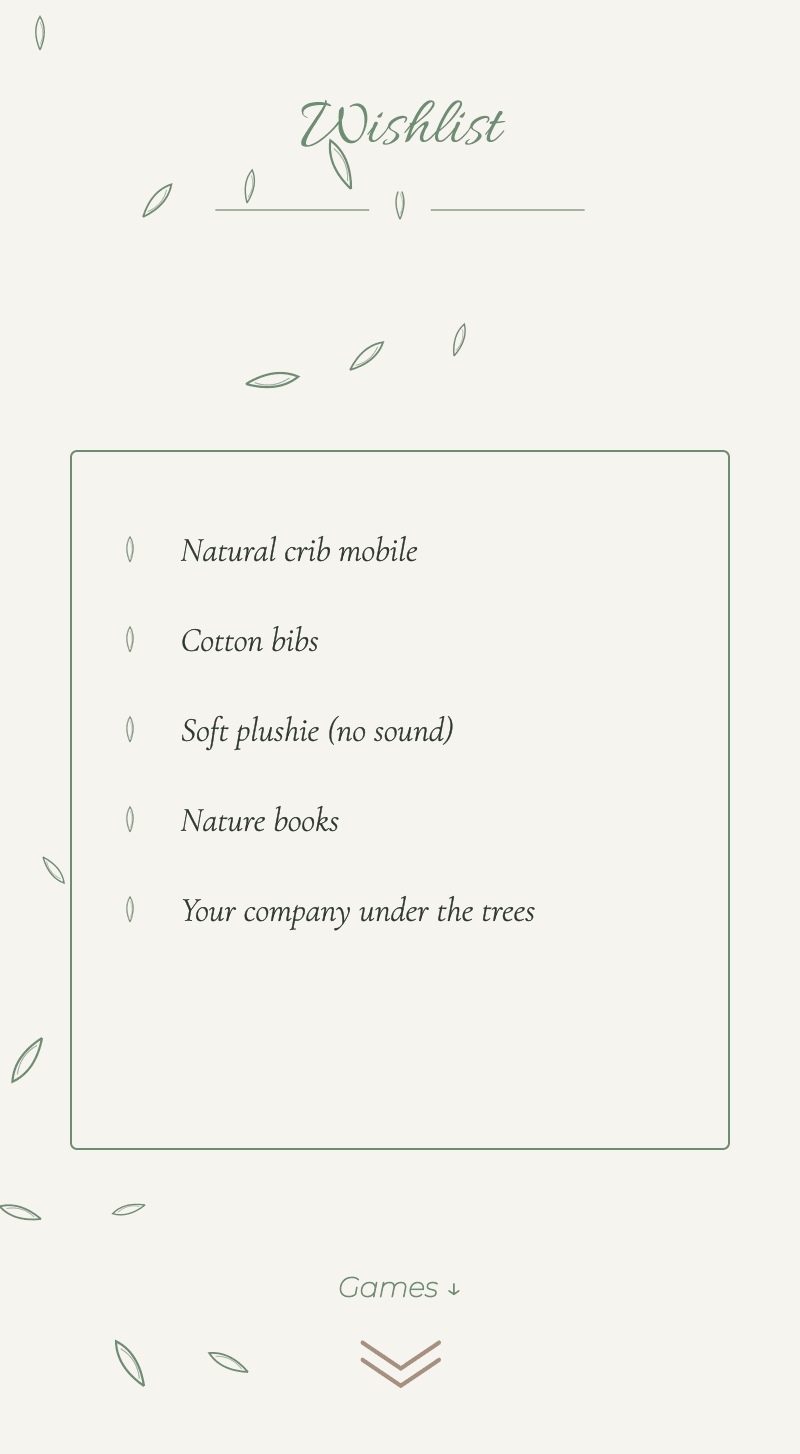 Baby Shower — Soft Jungle — Wishlist
