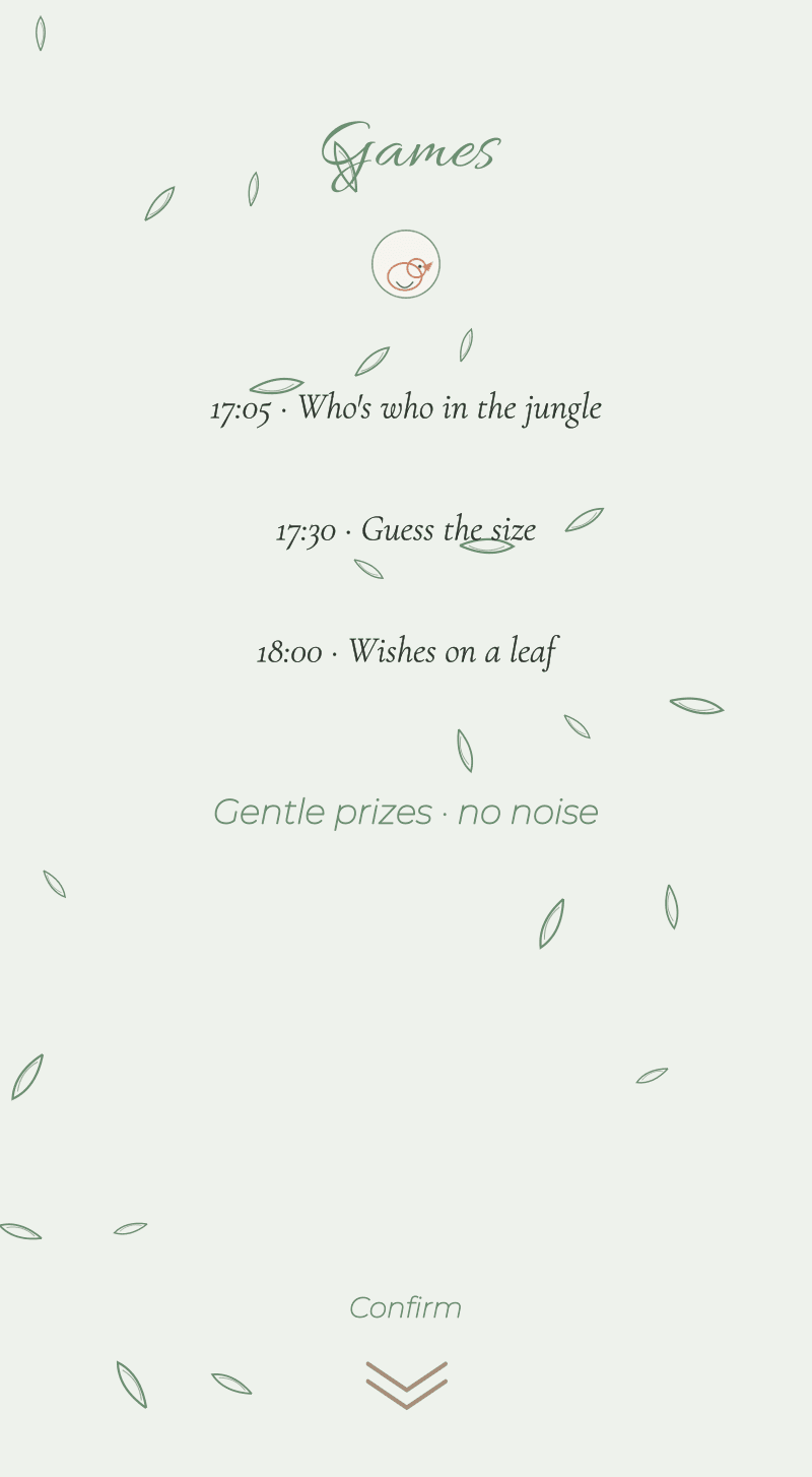 Baby Shower — Soft Jungle — Games