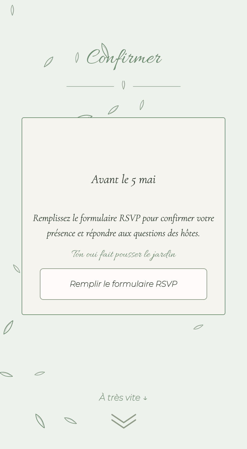 Baby Shower — Jungle Douce — Confirmez