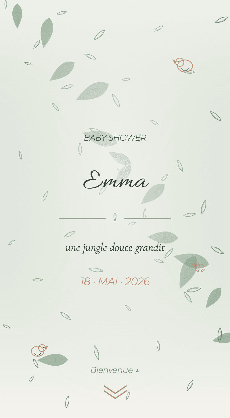 Baby Shower — Jungle Douce — Couverture