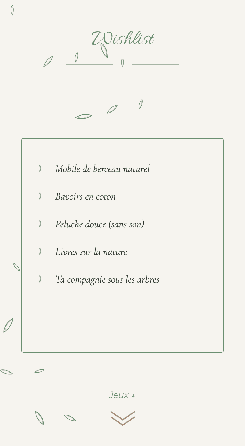 Baby Shower — Jungle Douce — Wishlist