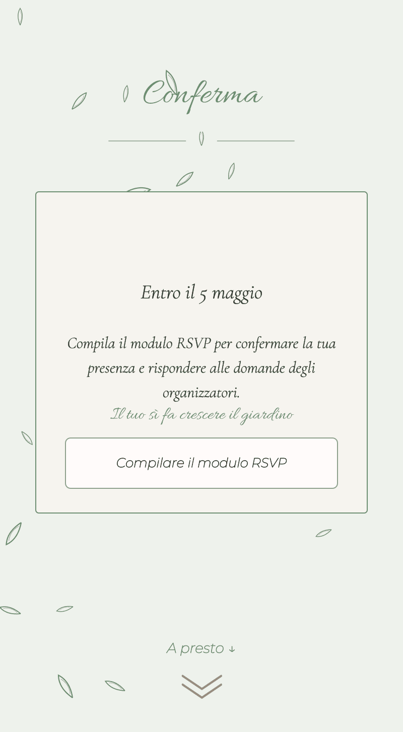 Baby Shower — Giungla Delicata — Conferma