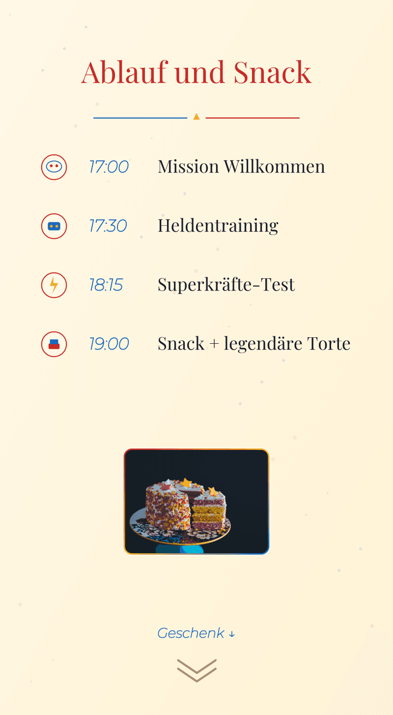 Geburtstag — Superheld — Ablauf und Snack
