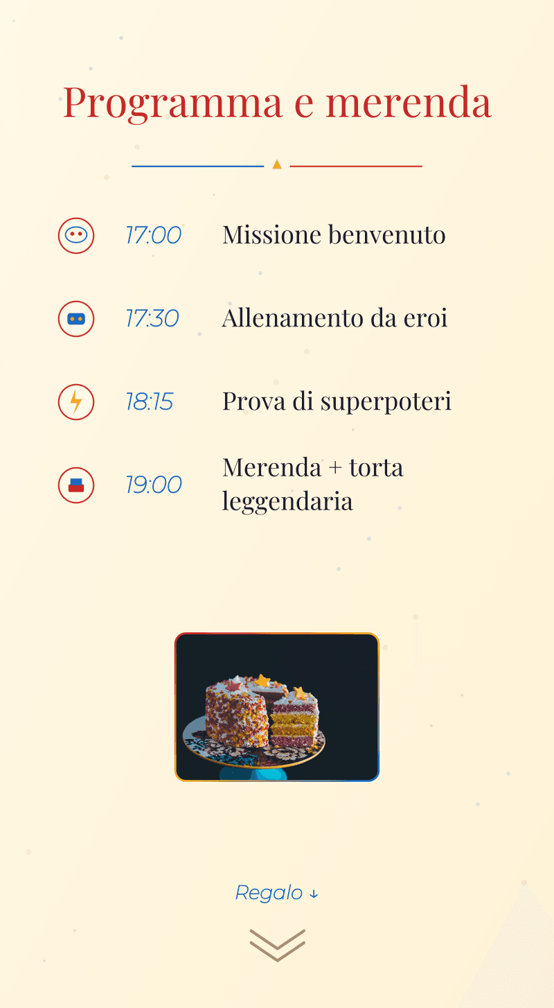 Compleanno — Supereroe — Programma e merenda