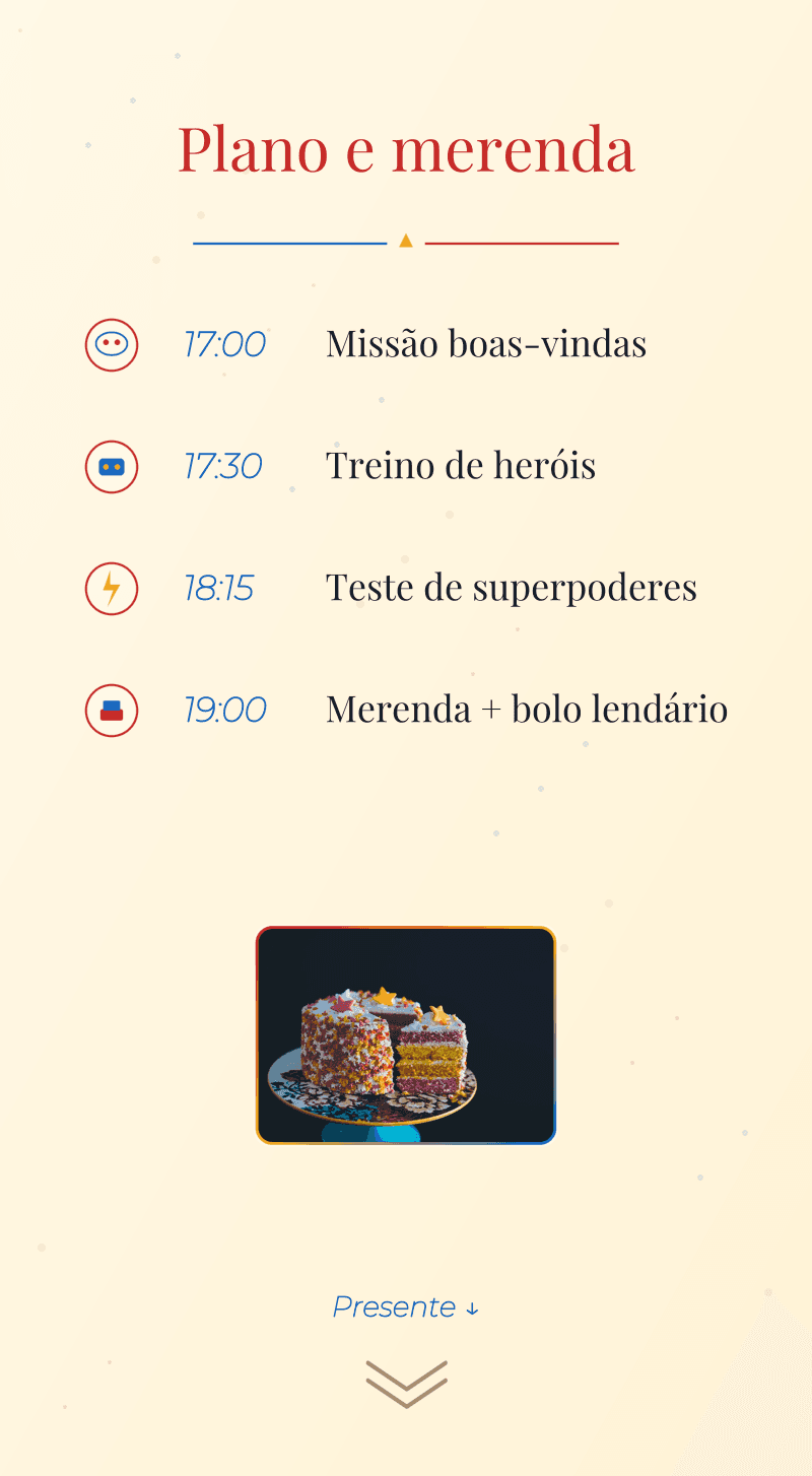 Aniversário — Super-herói — Plano e lanche