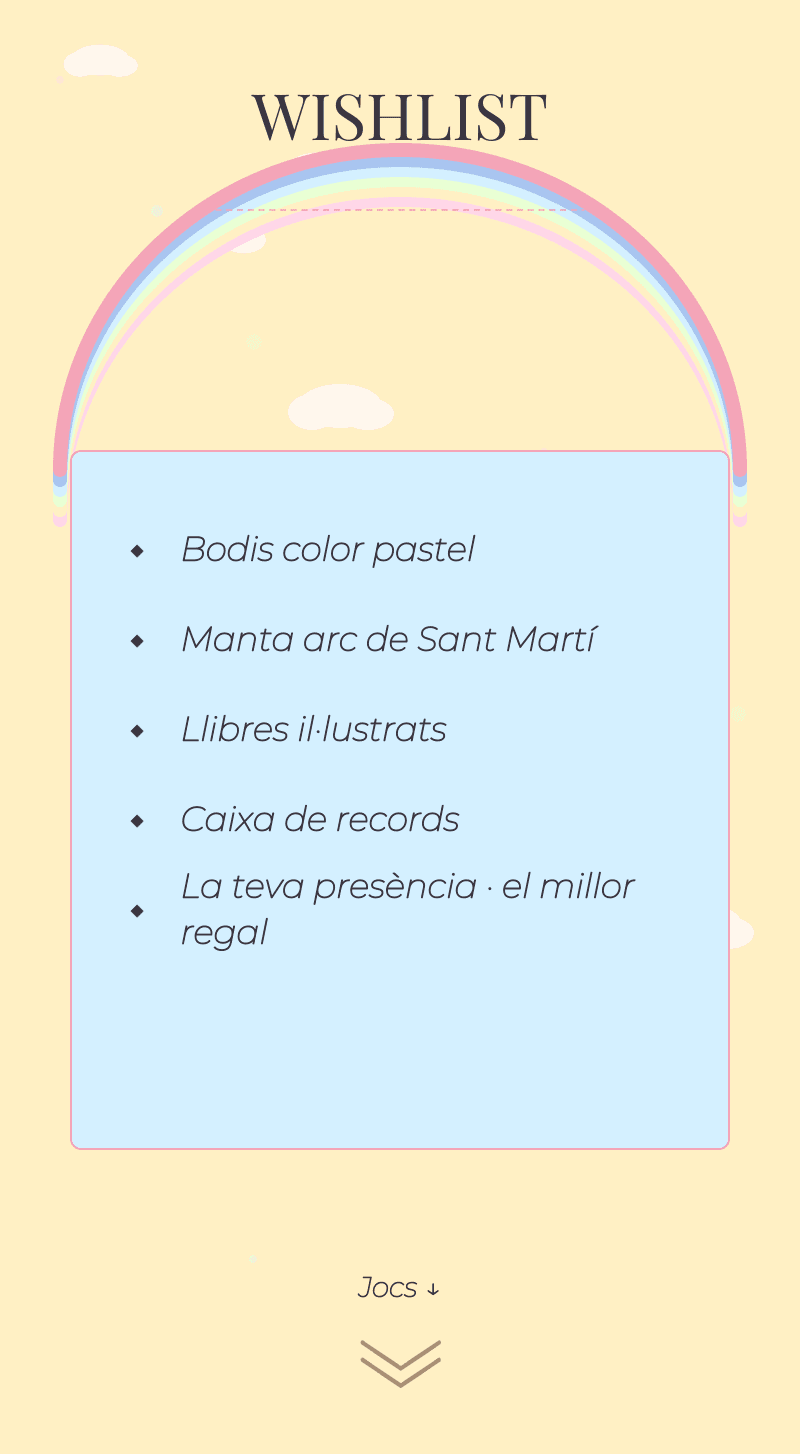 Baby Shower — Arc de Sant Martí Pastel — Wishlist