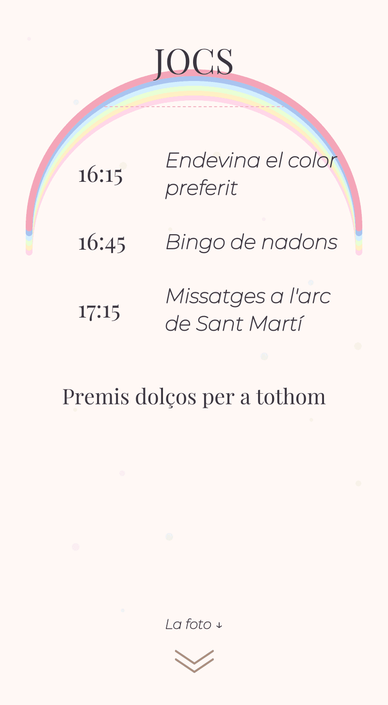 Baby Shower — Arc de Sant Martí Pastel — Jocs