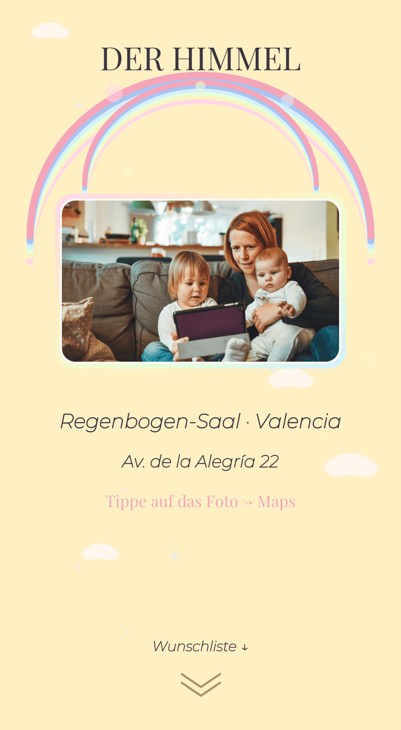 Baby Shower — Pastell-Regenbogen — Der Himmel