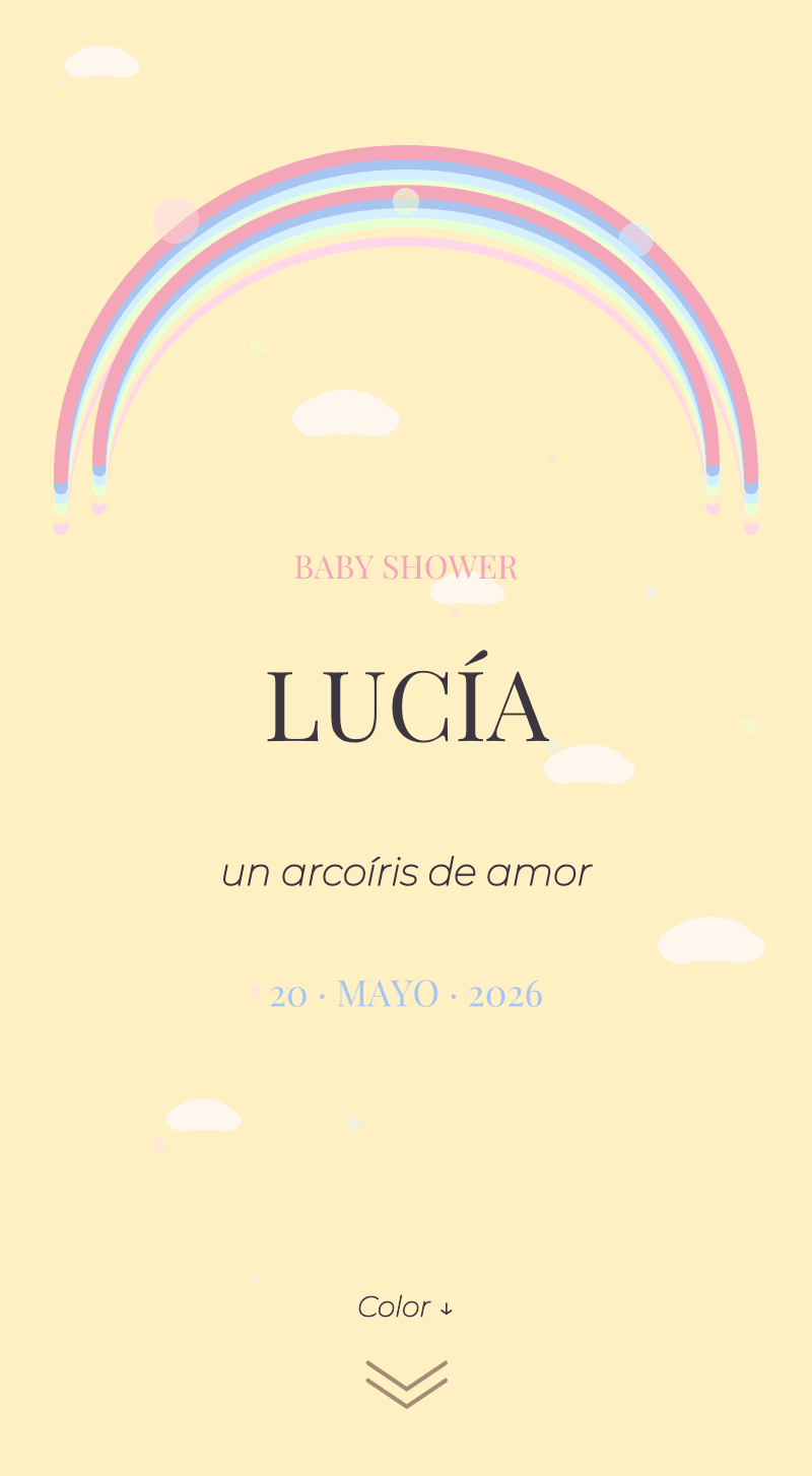 Baby Shower — Arcoíris Pastel — Portada