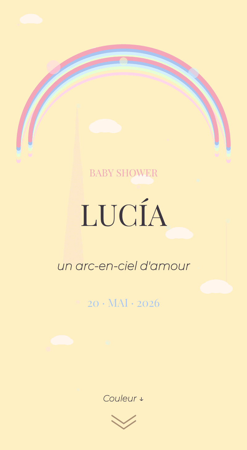 Baby Shower — Arc-en-ciel Pastel — Couverture
