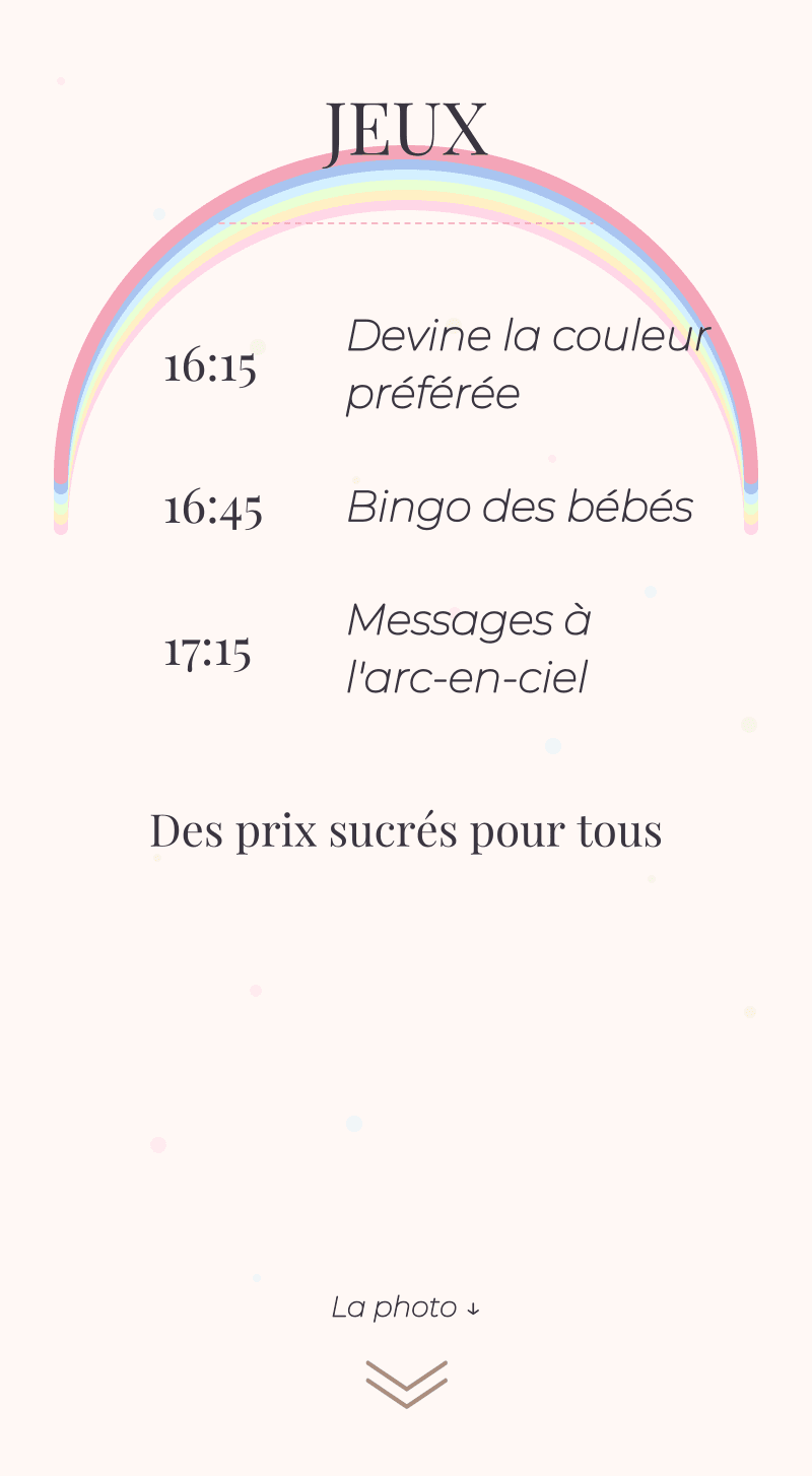 Baby Shower — Arc-en-ciel Pastel — Jeux