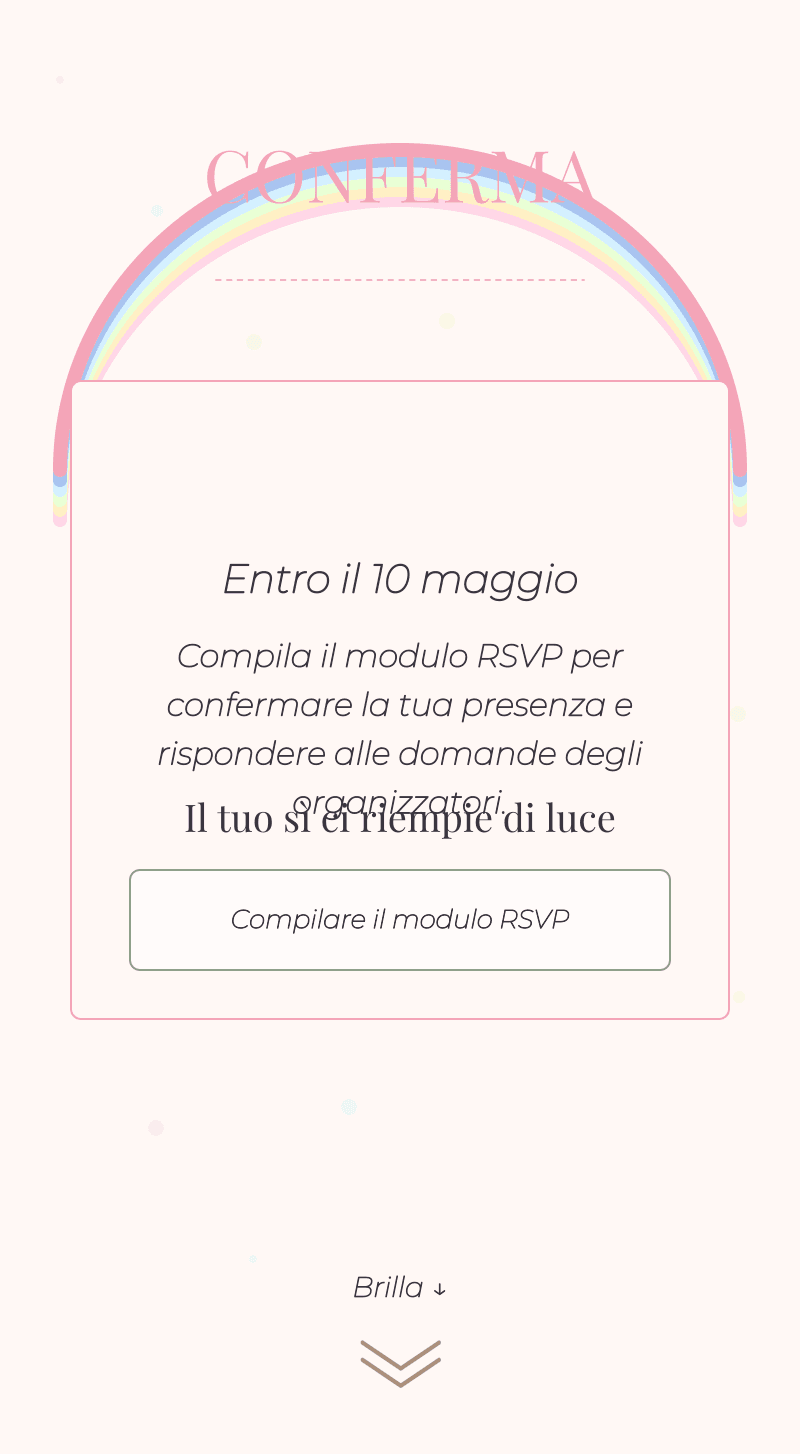 Baby Shower — Arcobaleno Pastello — Conferma