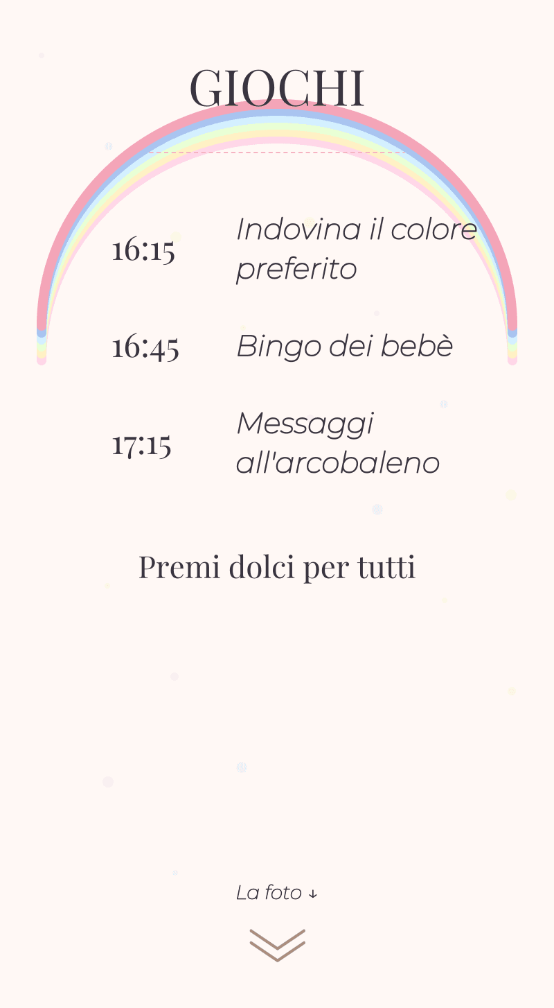 Baby Shower — Arcobaleno Pastello — Giochi