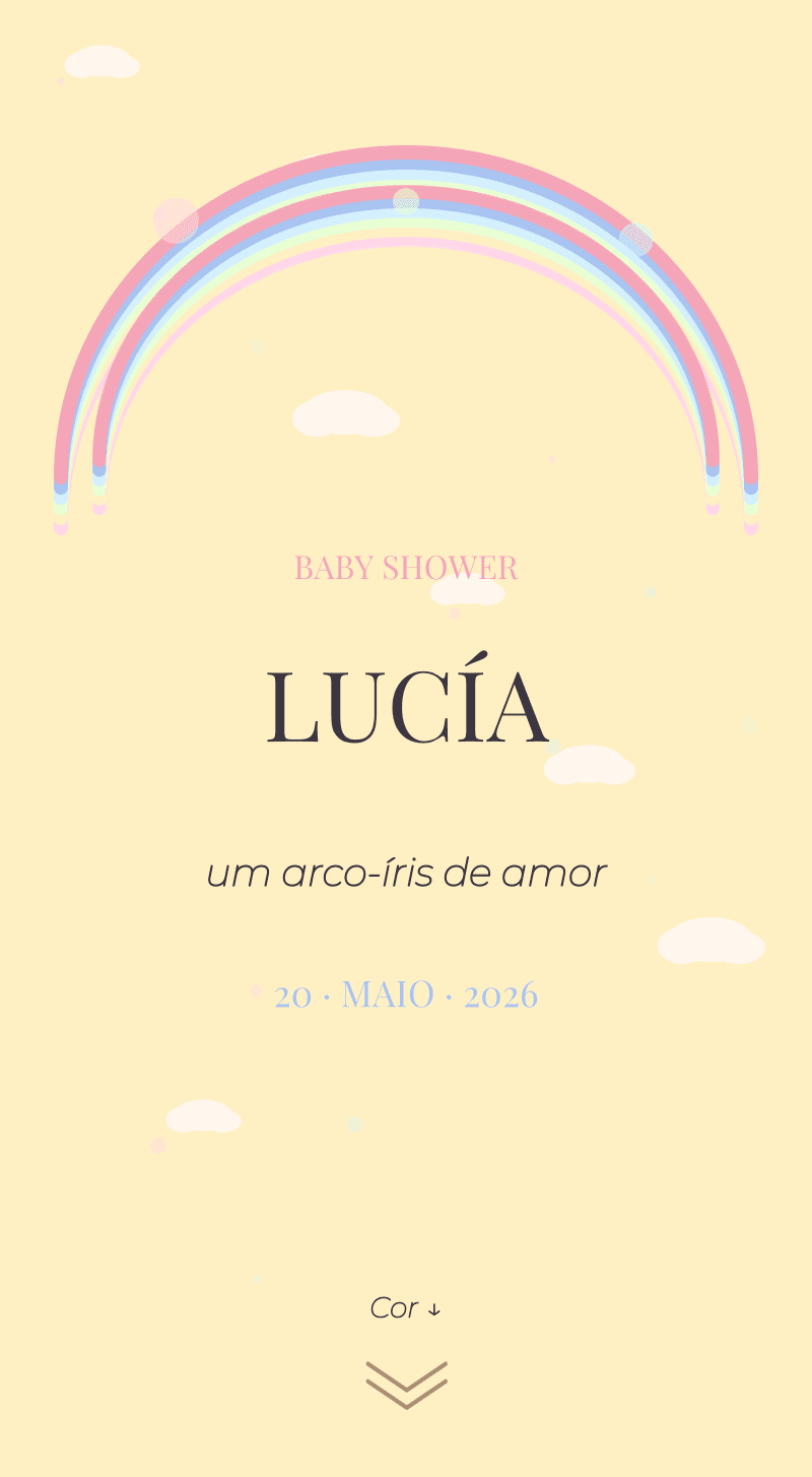 Baby Shower — Arco-íris Pastel