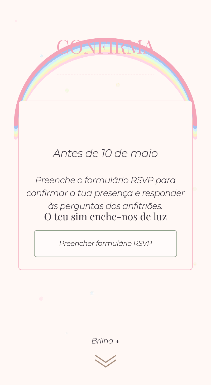 Baby Shower — Arco-íris Pastel — Confirma