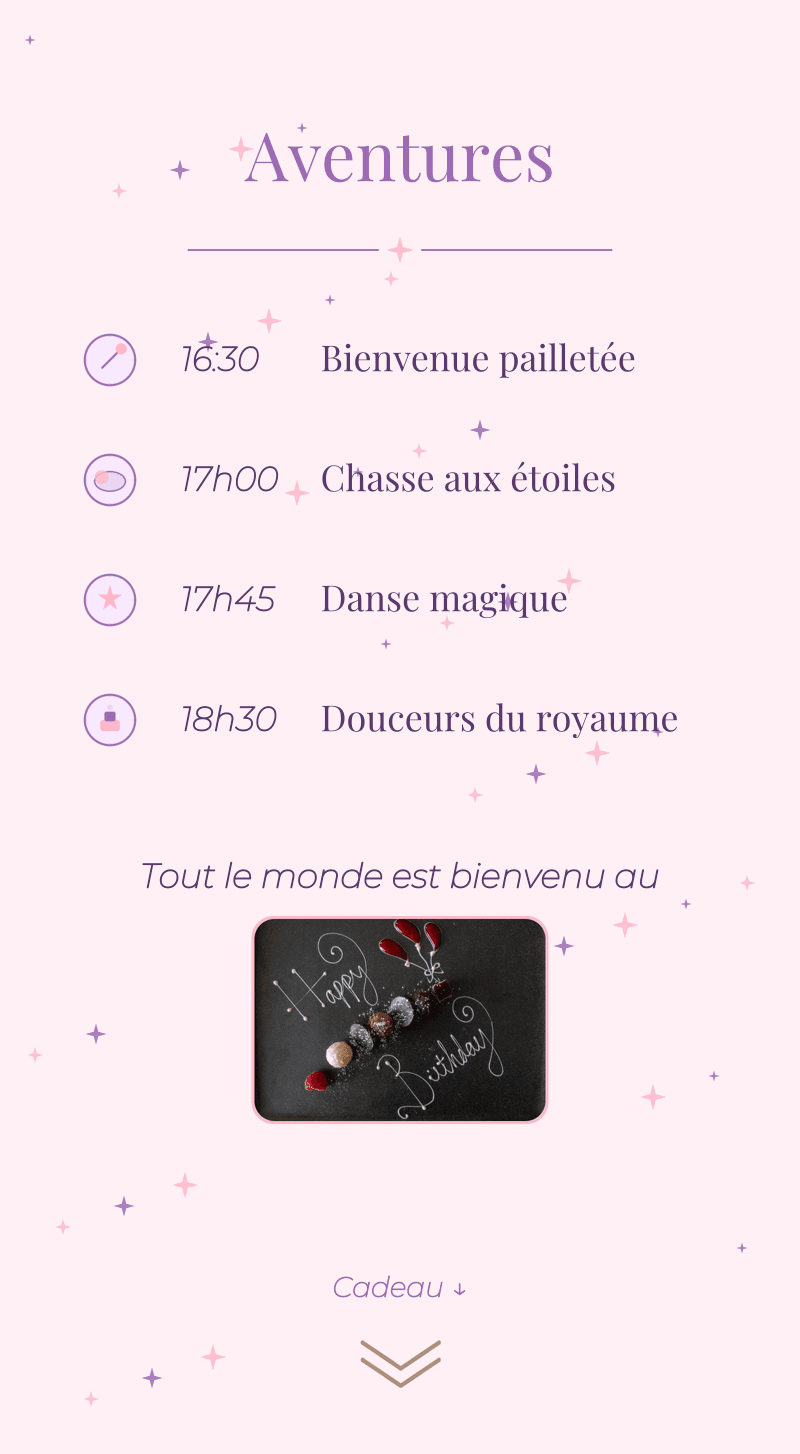 Anniversaire — Licorne — Programme et goûter