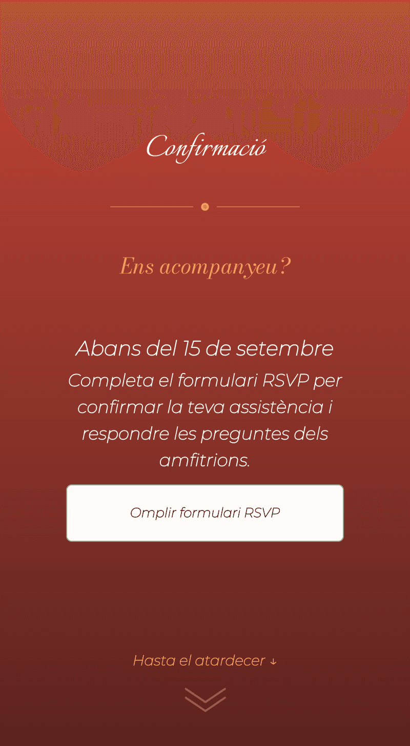 Noces — Capvespre — Confirmació