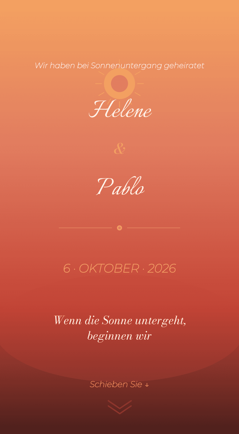 Hochzeit – Sonnenuntergang
