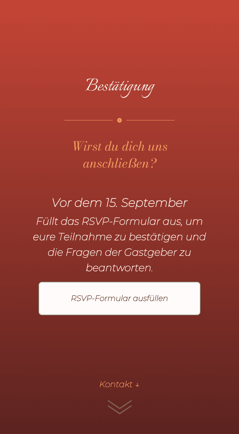 Hochzeit – Sonnenuntergang — Bestätigung