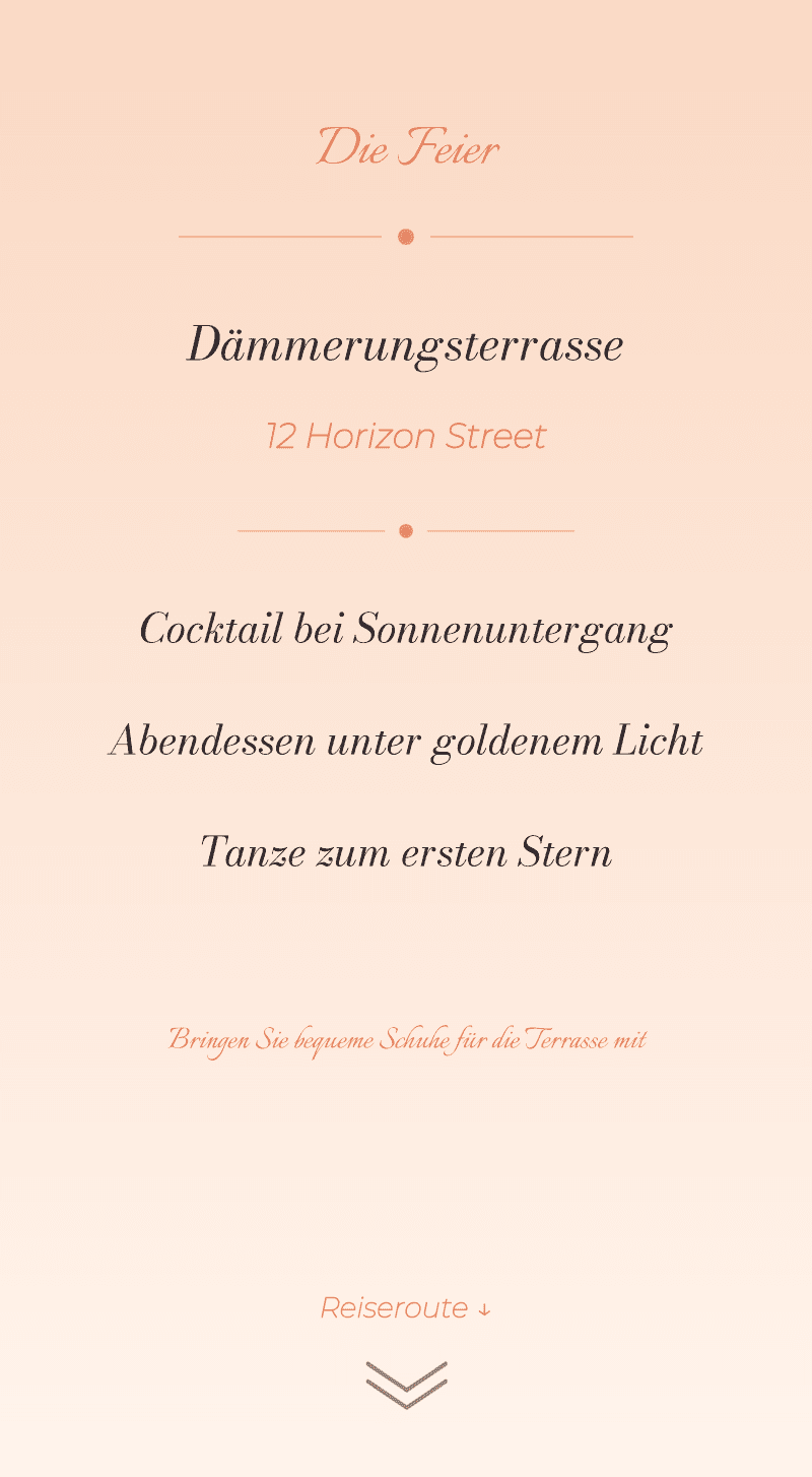 Hochzeit – Sonnenuntergang — Die Feier