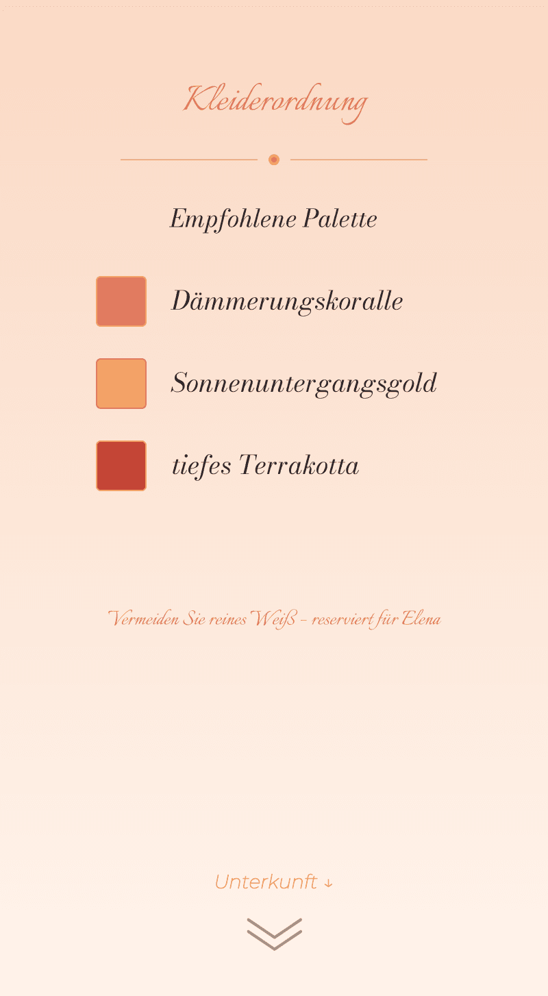 Hochzeit – Sonnenuntergang — Dresscode