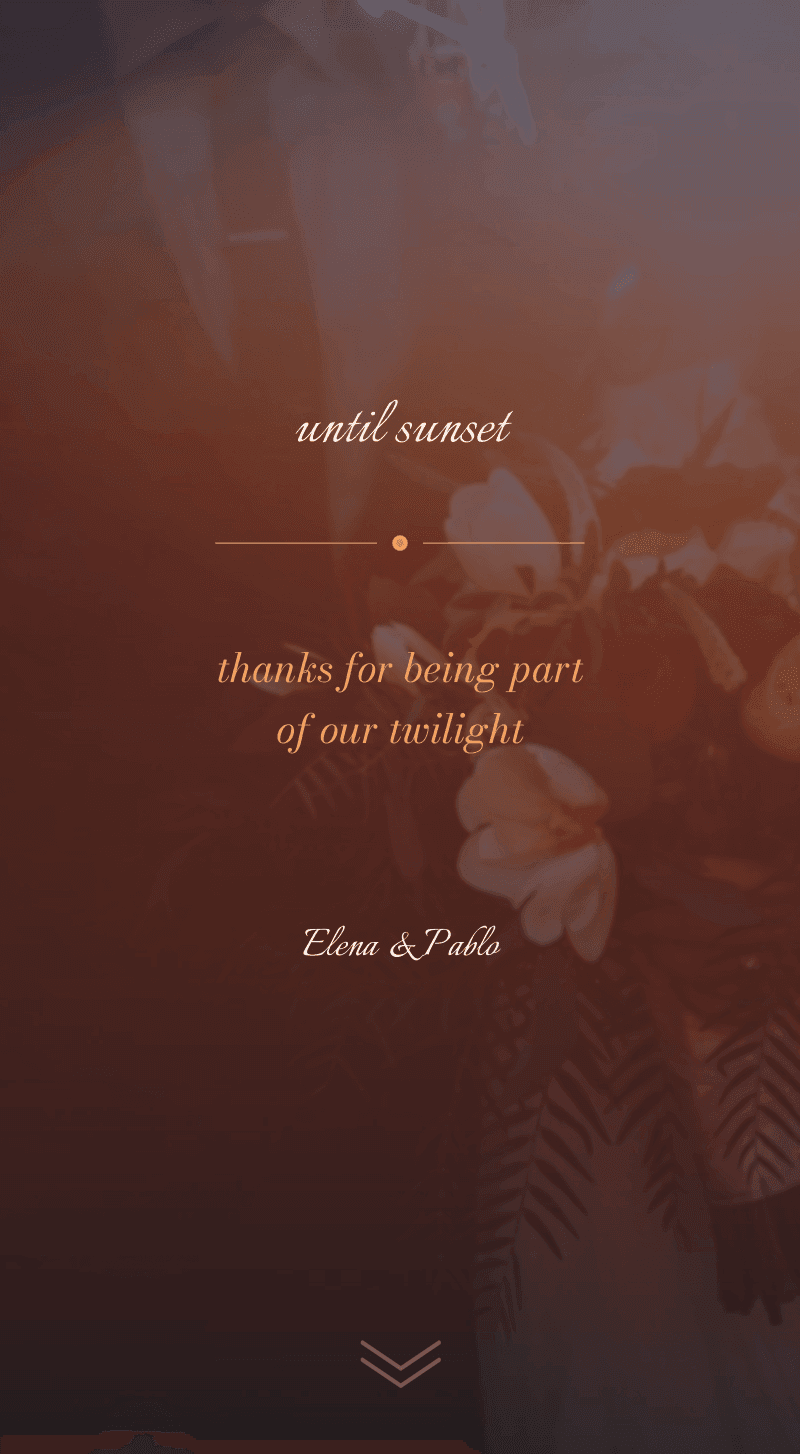 Wedding — Sunset — Until sunset