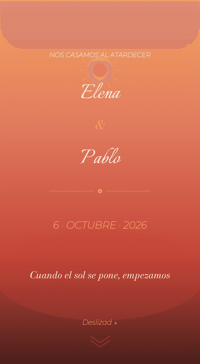 Boda — Atardecer — Portada