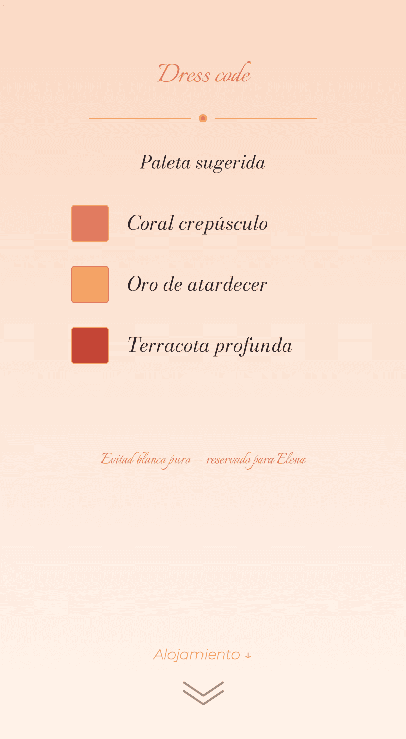 Boda — Atardecer — Dress code