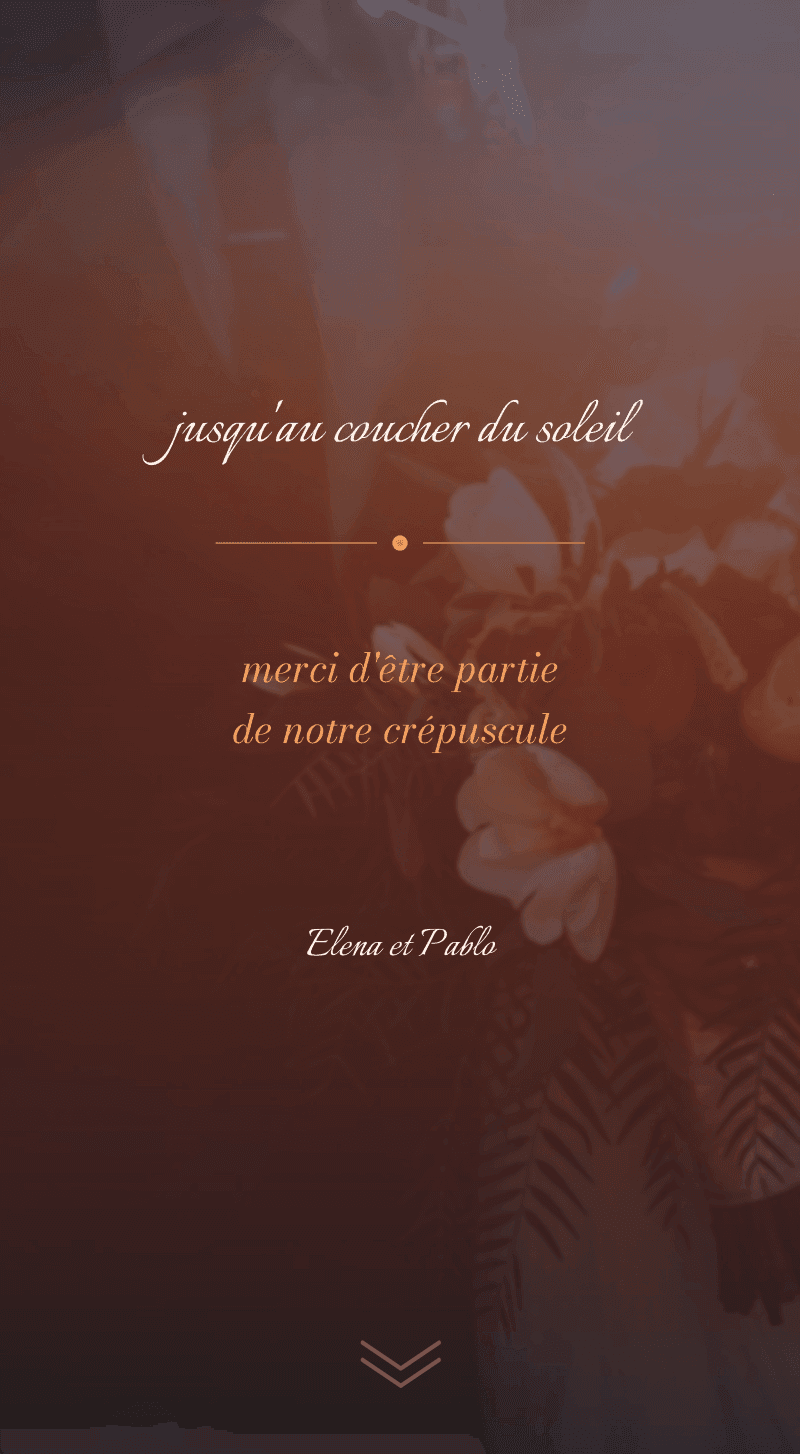 Mariage — Coucher de soleil — Jusqu'au coucher du soleil