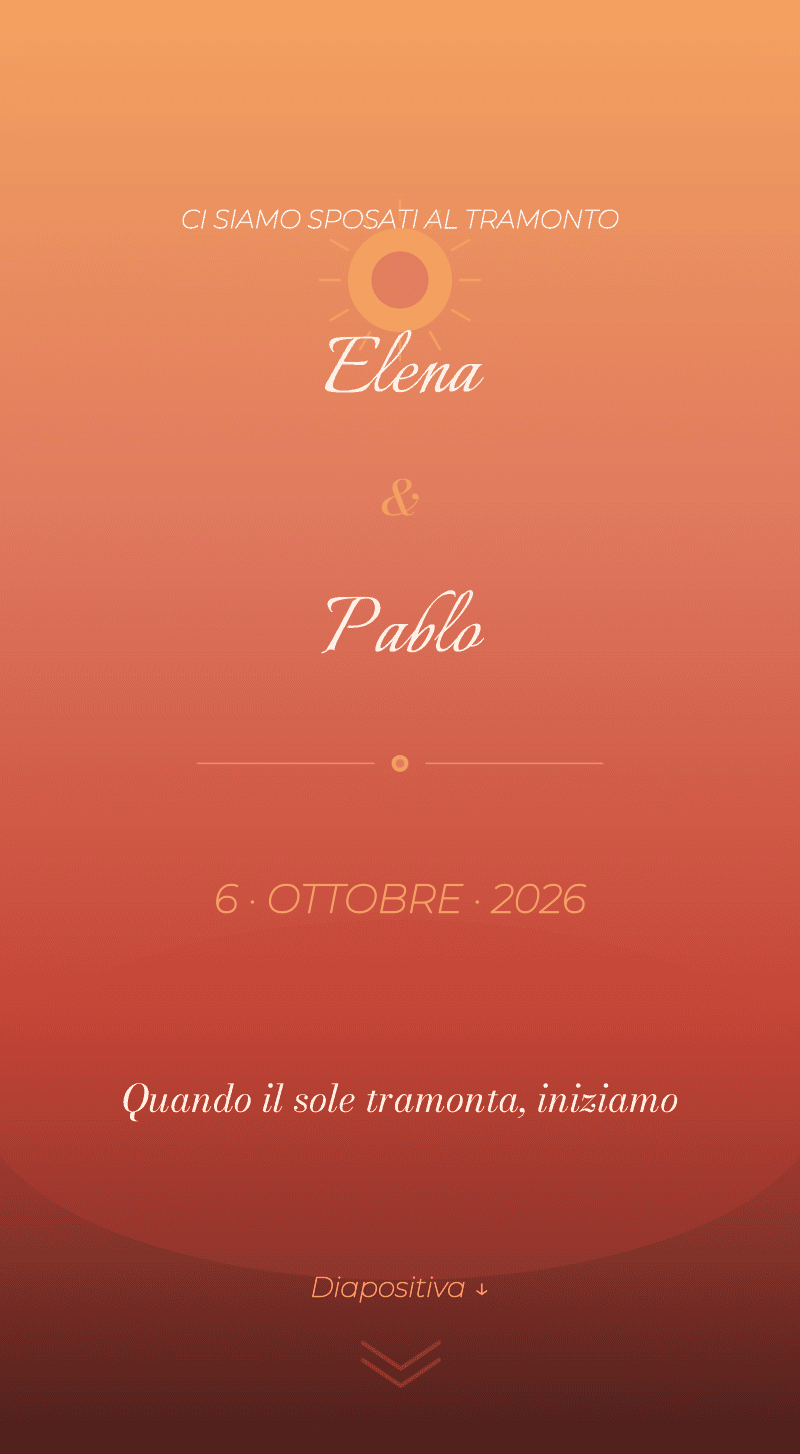 Matrimonio: tramonto
