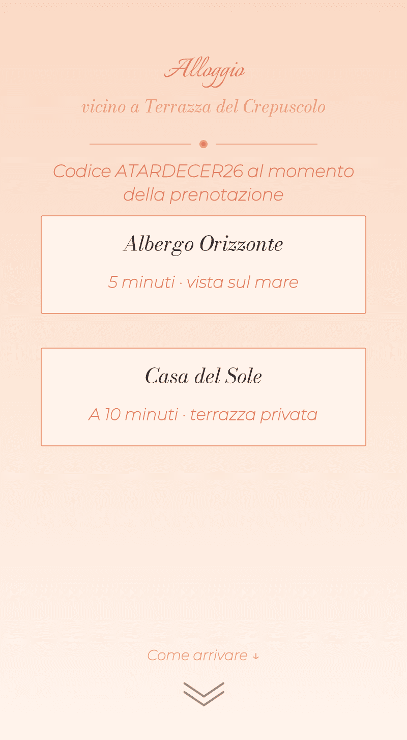 Matrimonio: tramonto — Alloggio