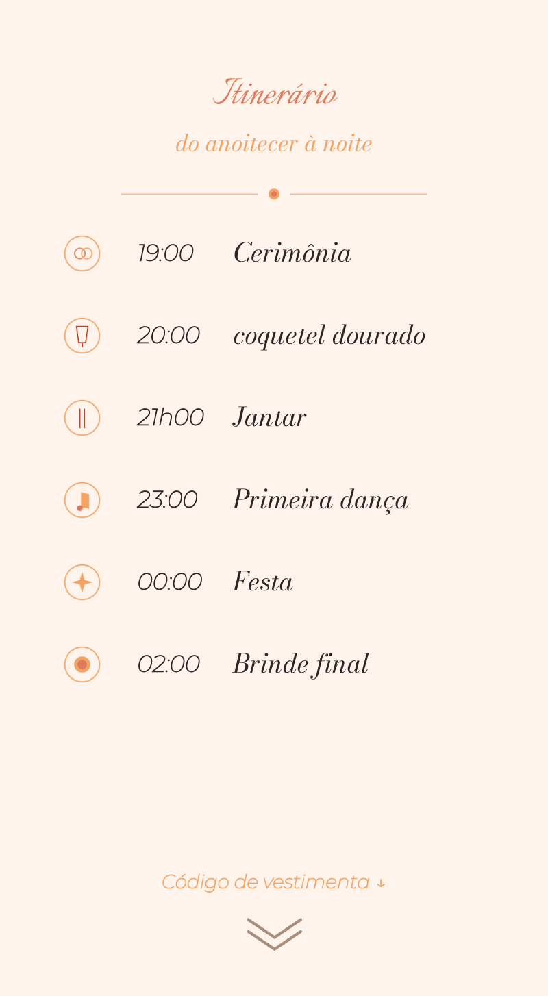 Casamento - Pôr do Sol — Itinerário