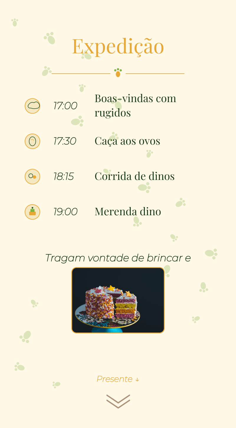 Aniversário — Dinossauro — Plano e lanche