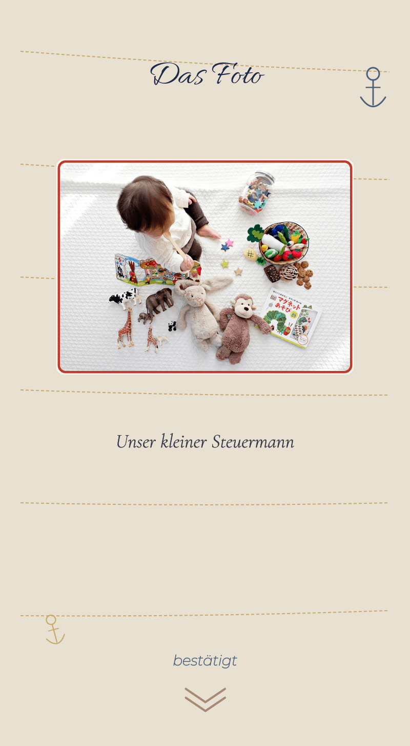 Baby Shower — Baby-Matrose — Das Foto