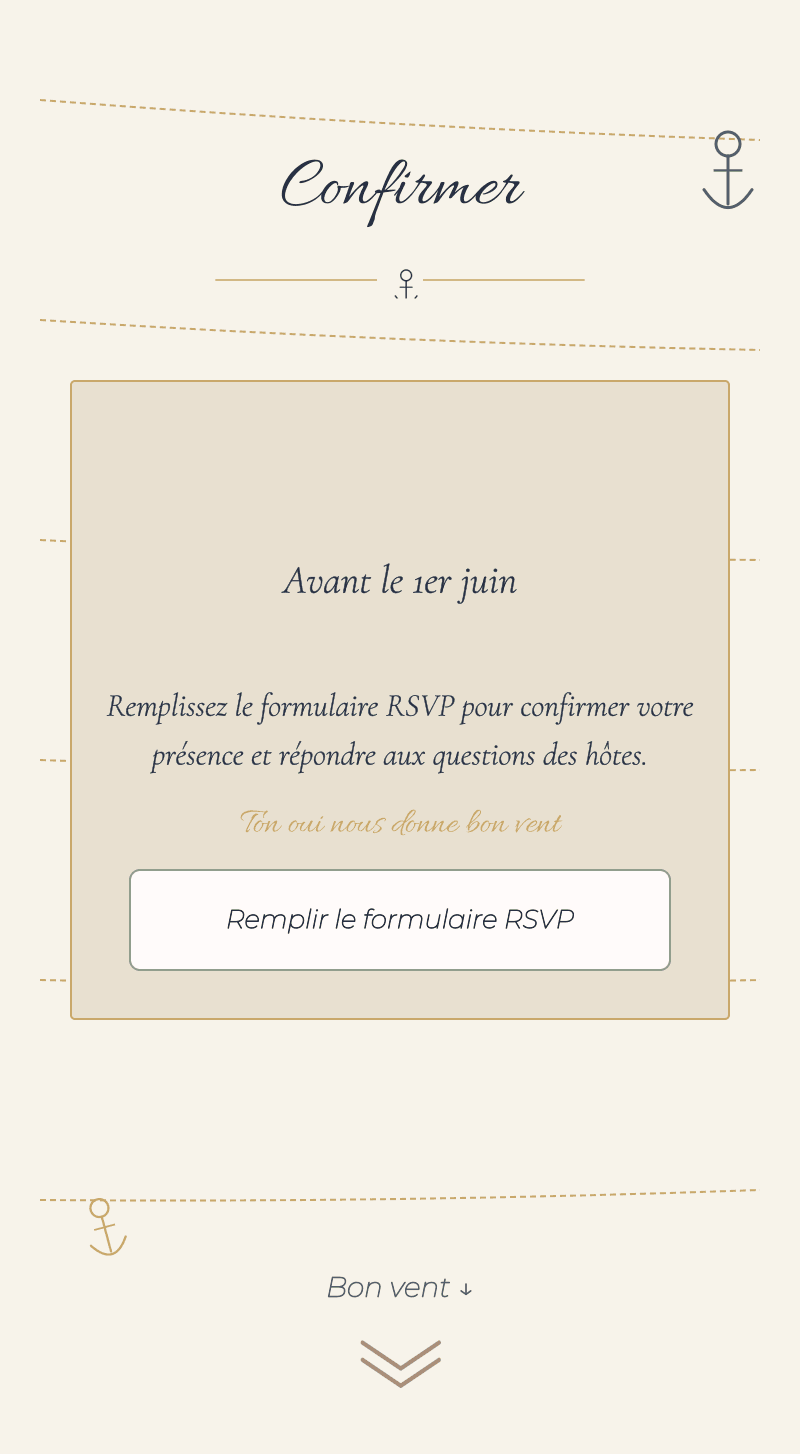 Baby Shower — Bébé Marin — Confirmez