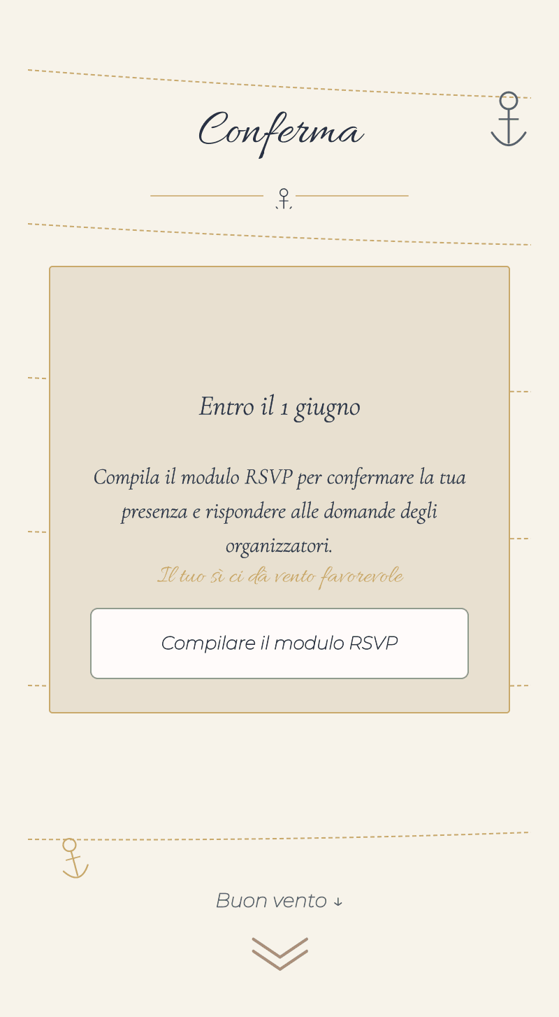 Baby Shower — Piccolo Marinaio — Conferma