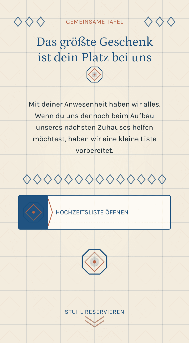 Hochzeit — Das Kalkhaus — Gemeinsame Tafel
