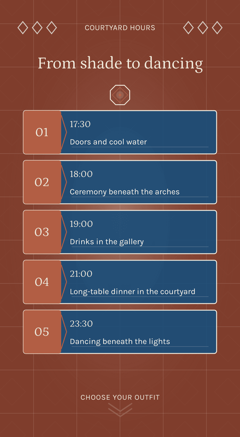 Wedding — The Whitewashed House — Courtyard hours