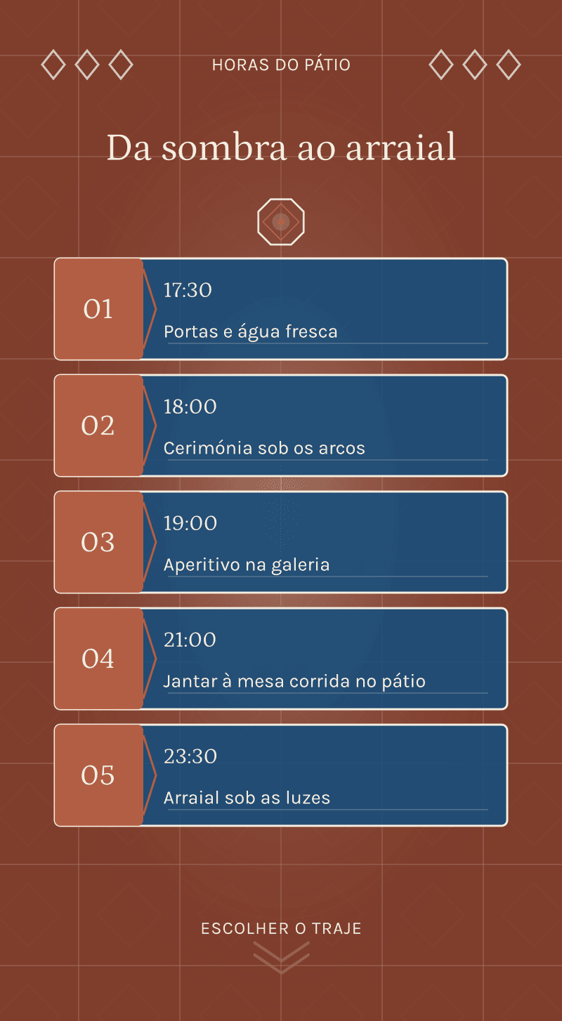 Casamento — Casa de Cal — Horas do pátio